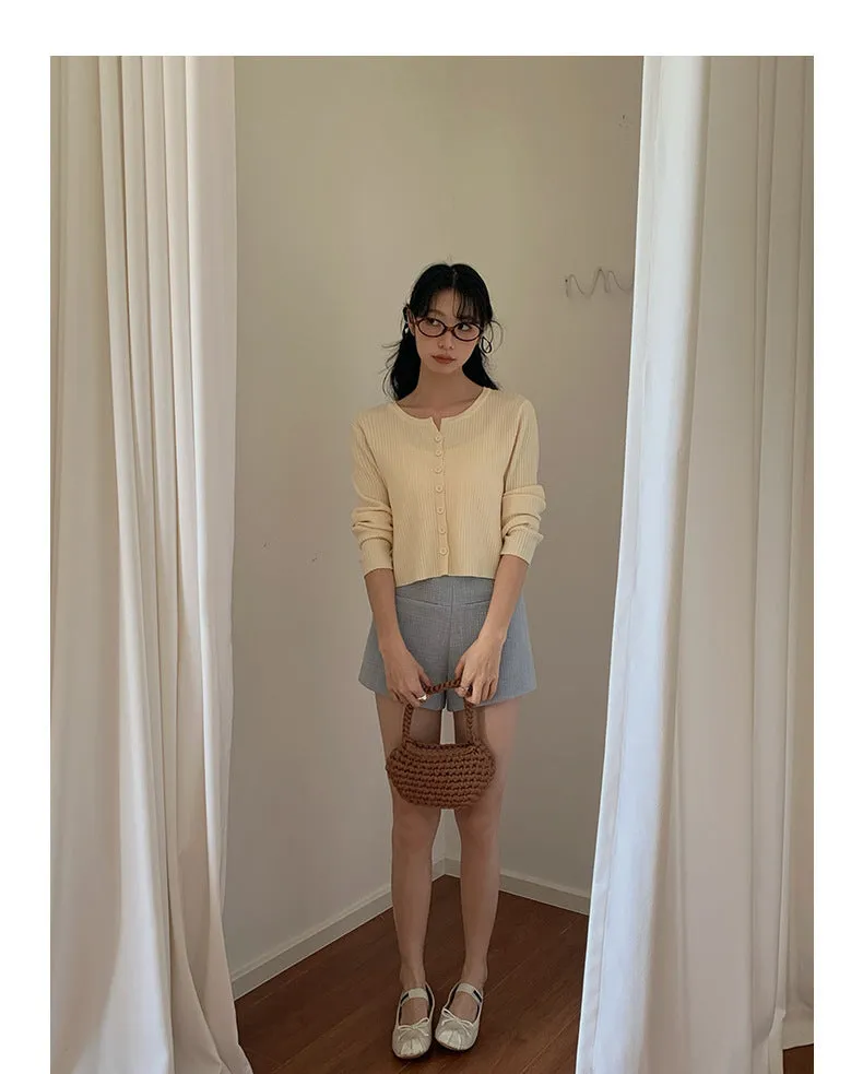 Korean V-neck long-sleeved sweater