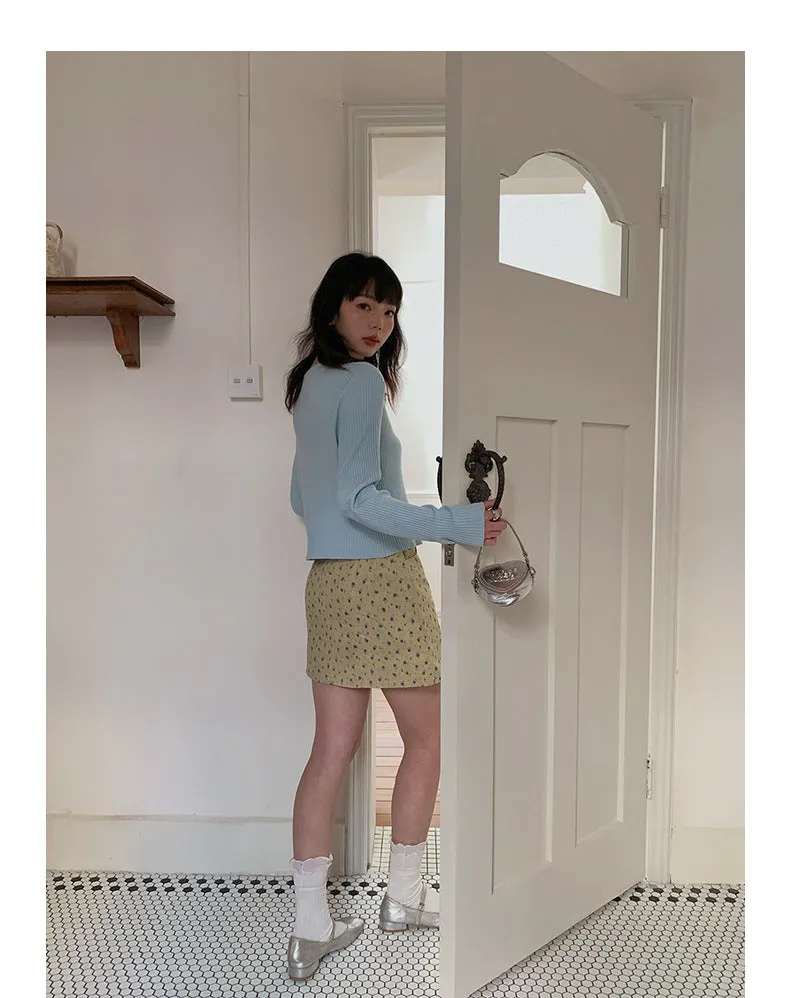 Korean V-neck long-sleeved sweater