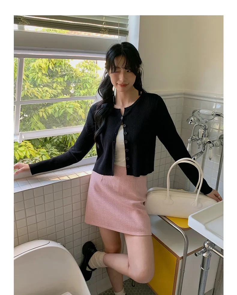 Korean V-neck long-sleeved sweater