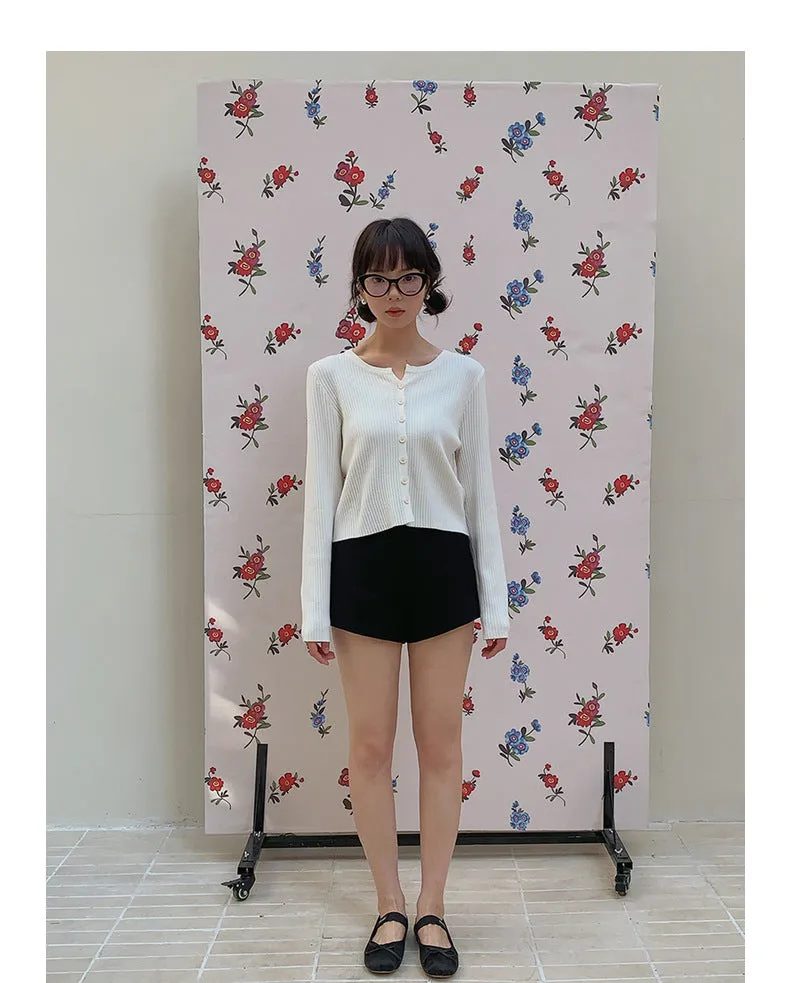Korean V-neck long-sleeved sweater