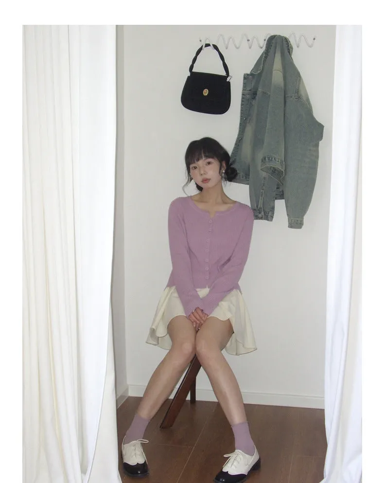 Korean V-neck long-sleeved sweater