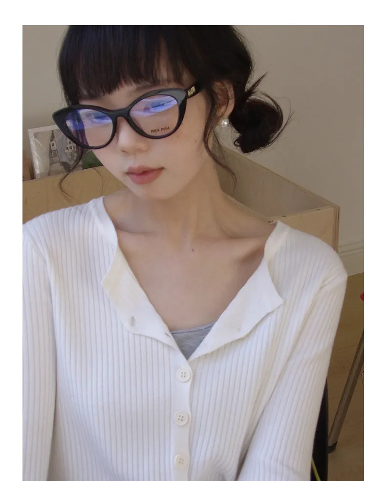 Korean V-neck long-sleeved sweater
