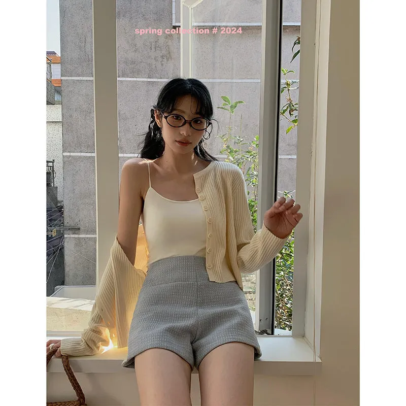 Korean V-neck long-sleeved sweater