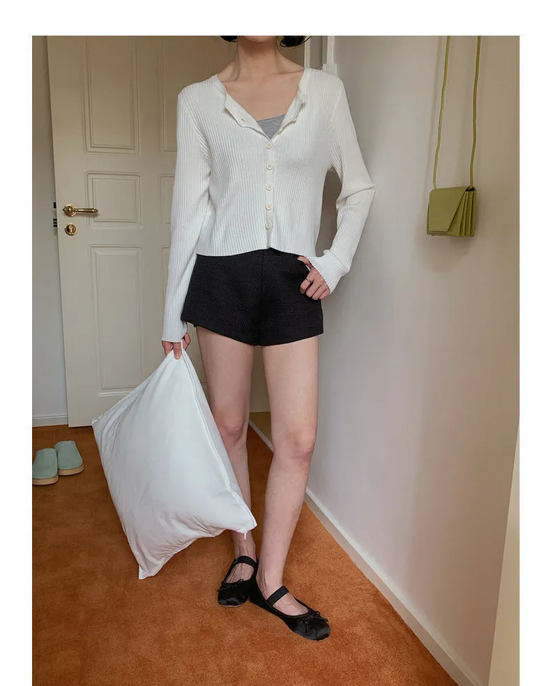 Korean V-neck long-sleeved sweater