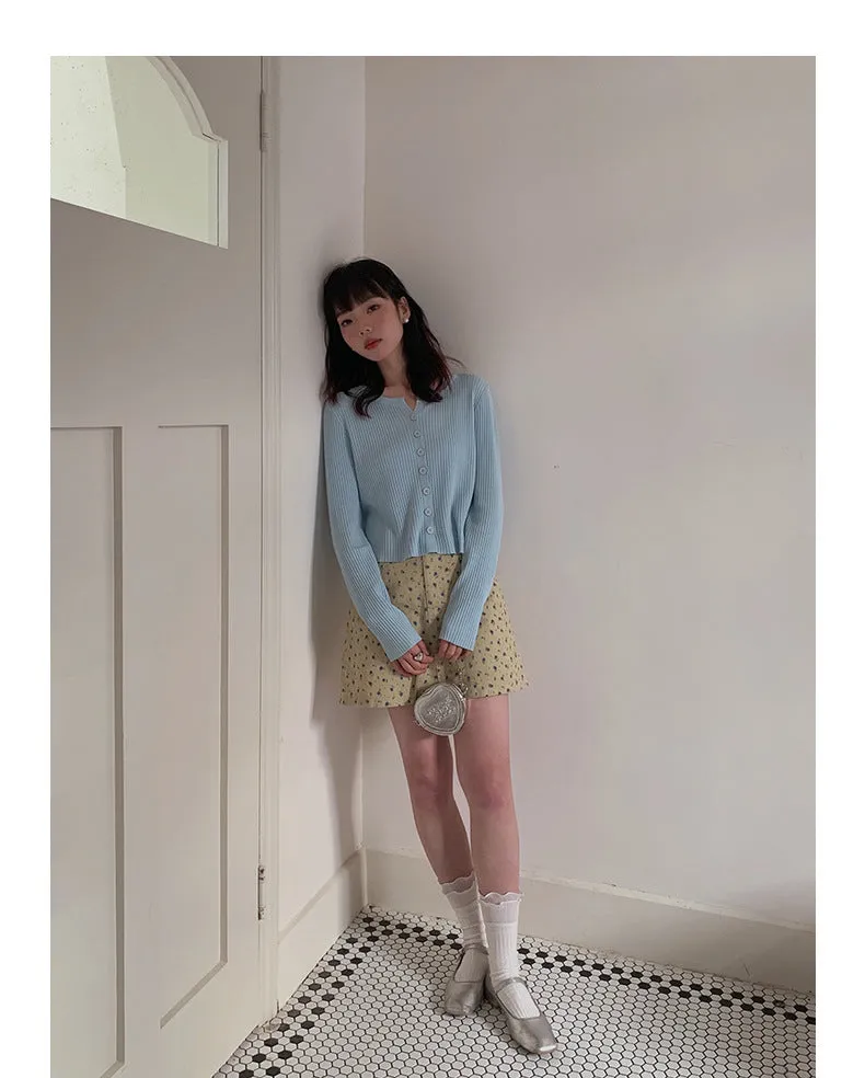 Korean V-neck long-sleeved sweater