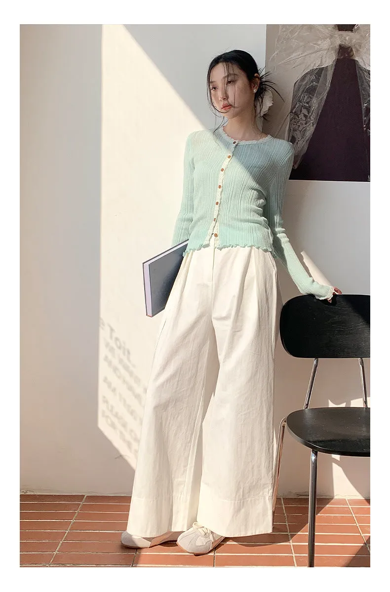 Lace shoulder sweater
