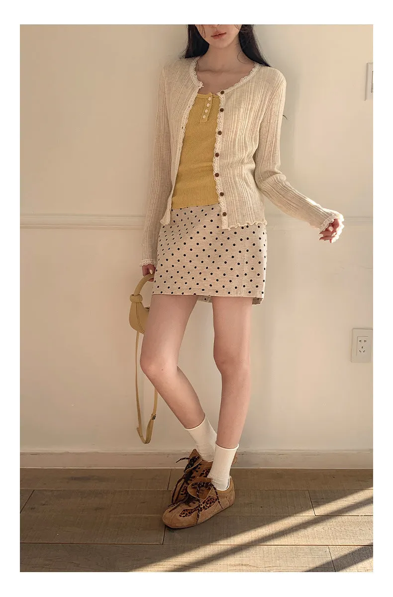 Lace shoulder sweater