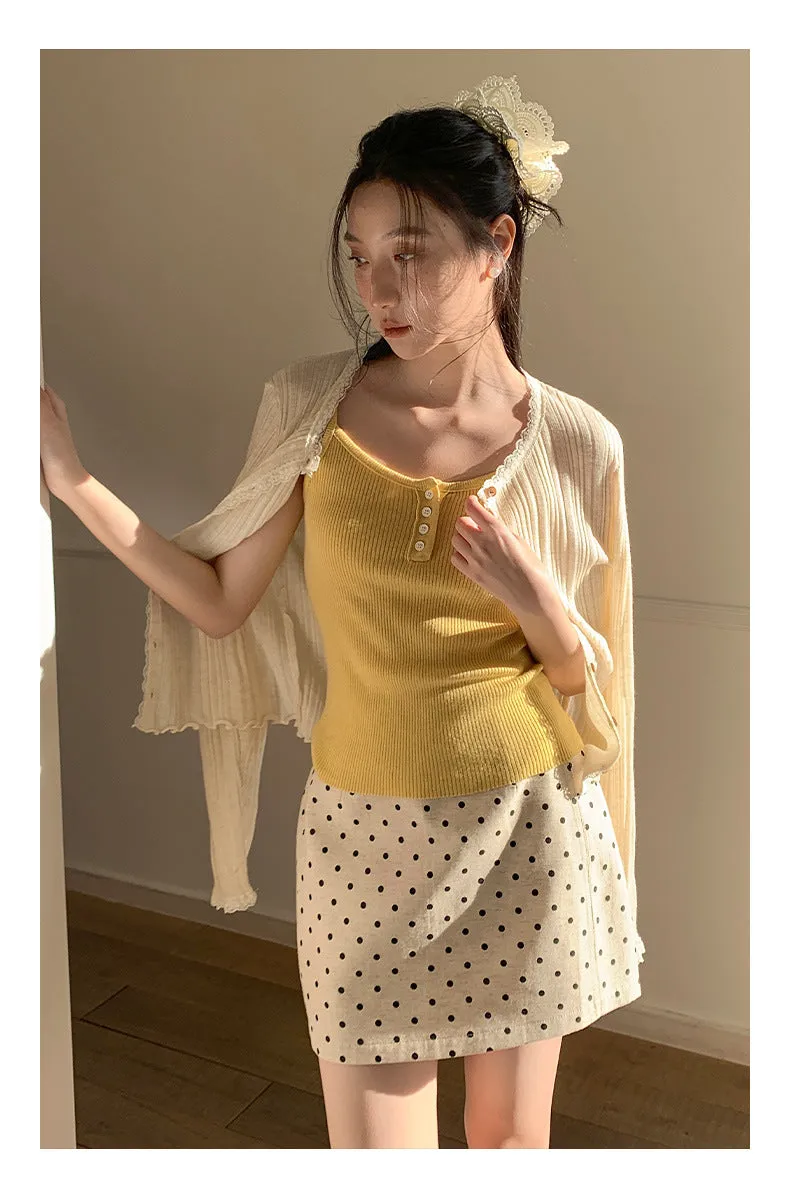 Lace shoulder sweater