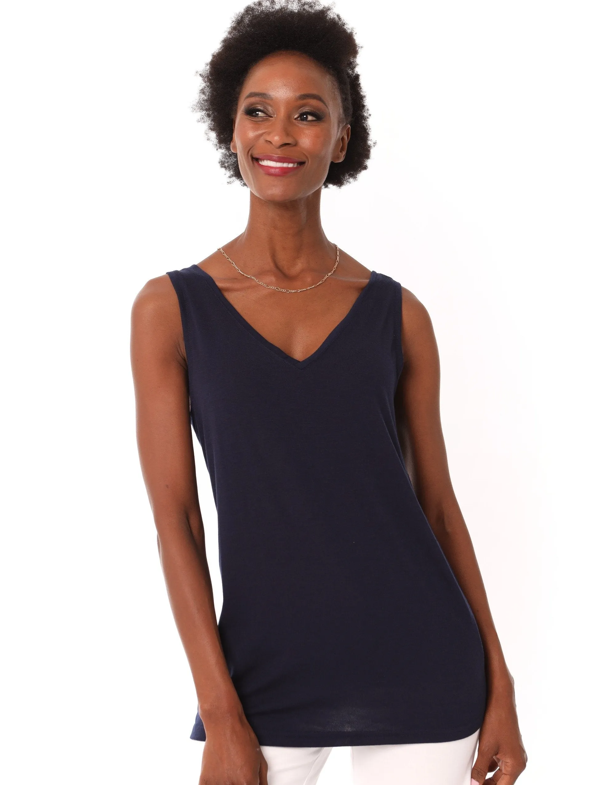 Ladies Basic Vest - Navy