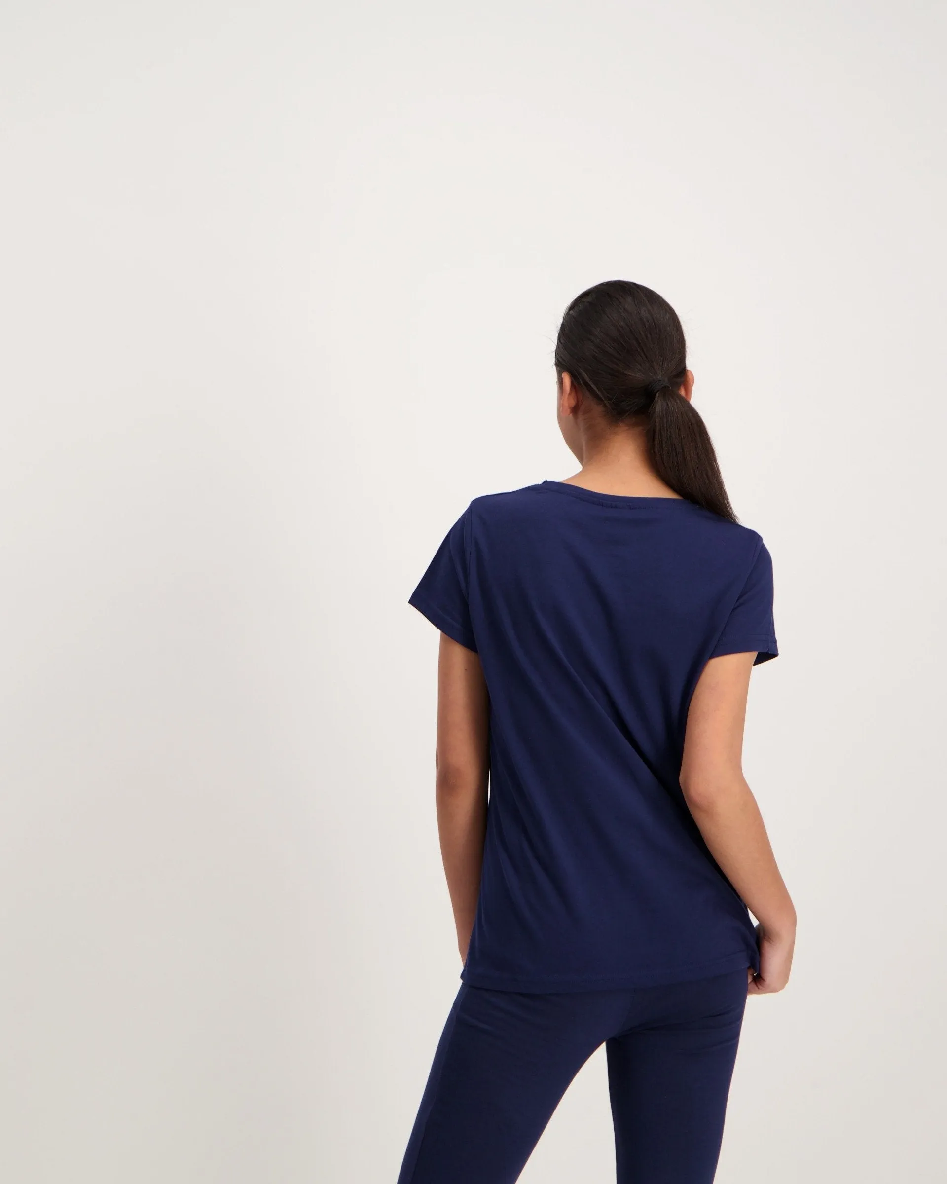 Ladies Slogan Legging Sleet Set - Navy