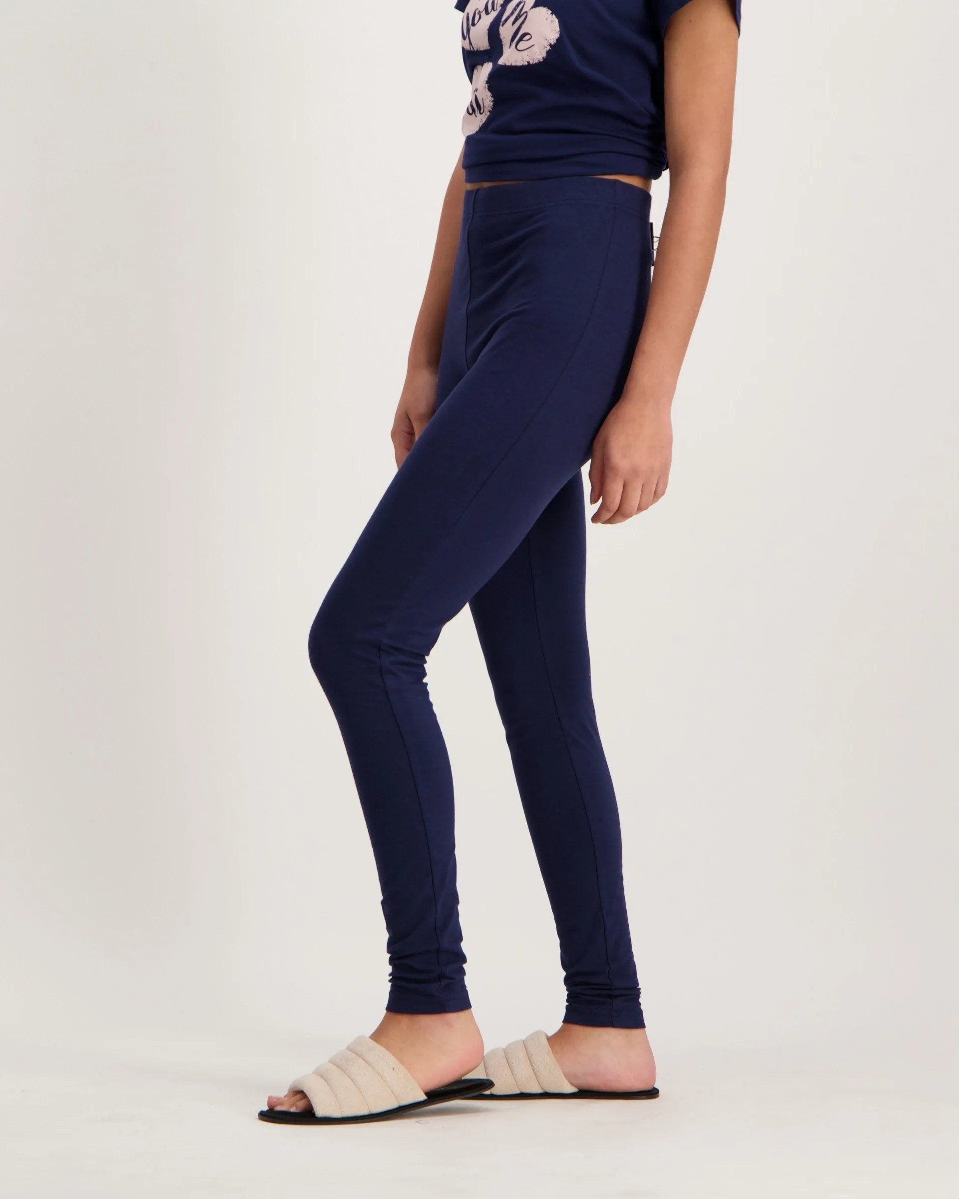 Ladies Slogan Legging Sleet Set - Navy
