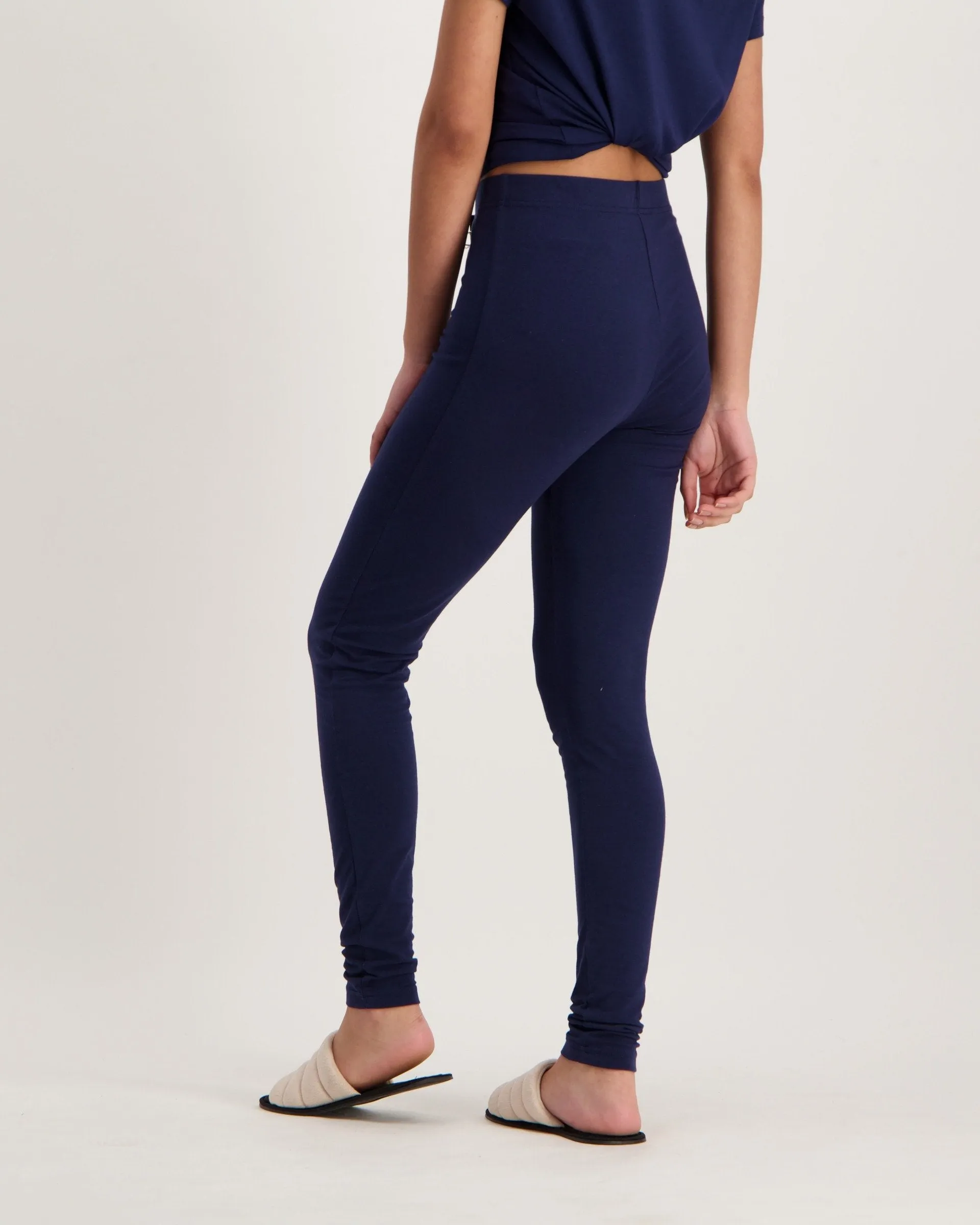Ladies Slogan Legging Sleet Set - Navy
