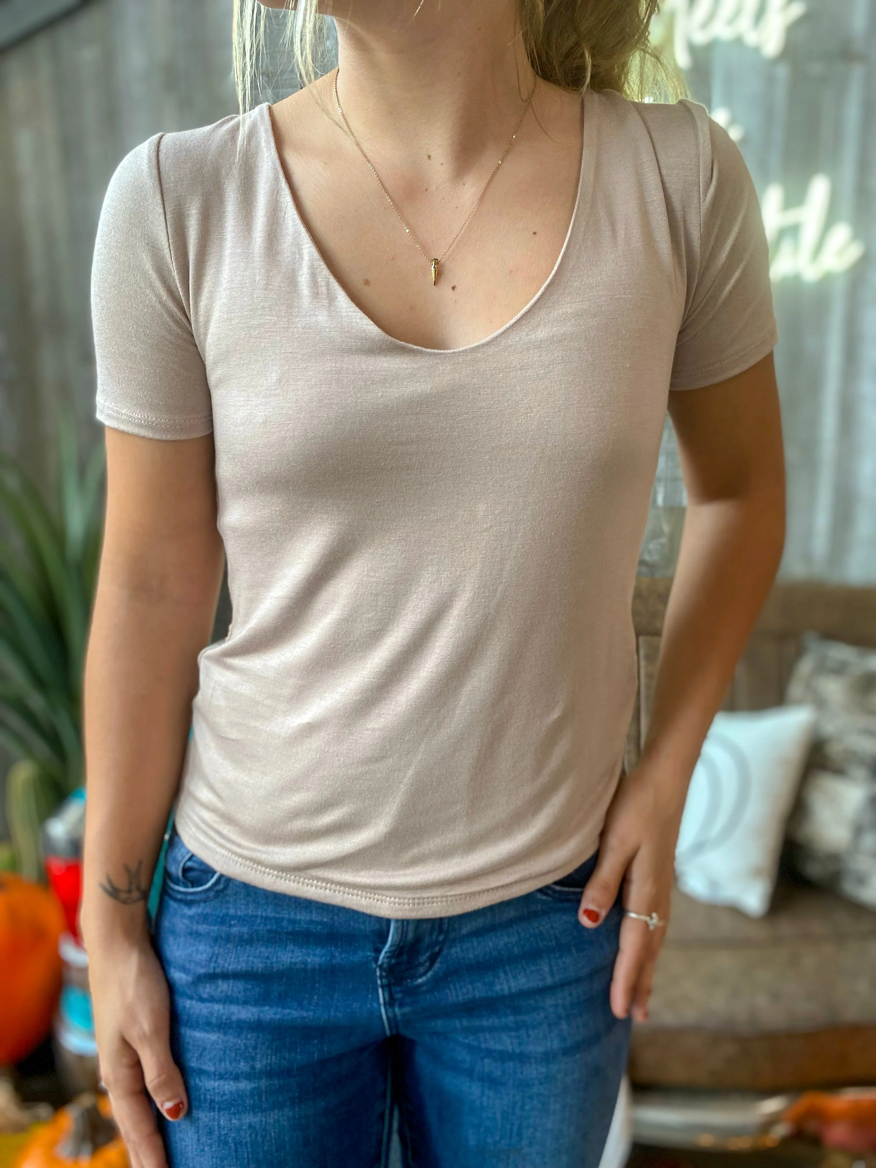 Lanie V-Neck Basic Top