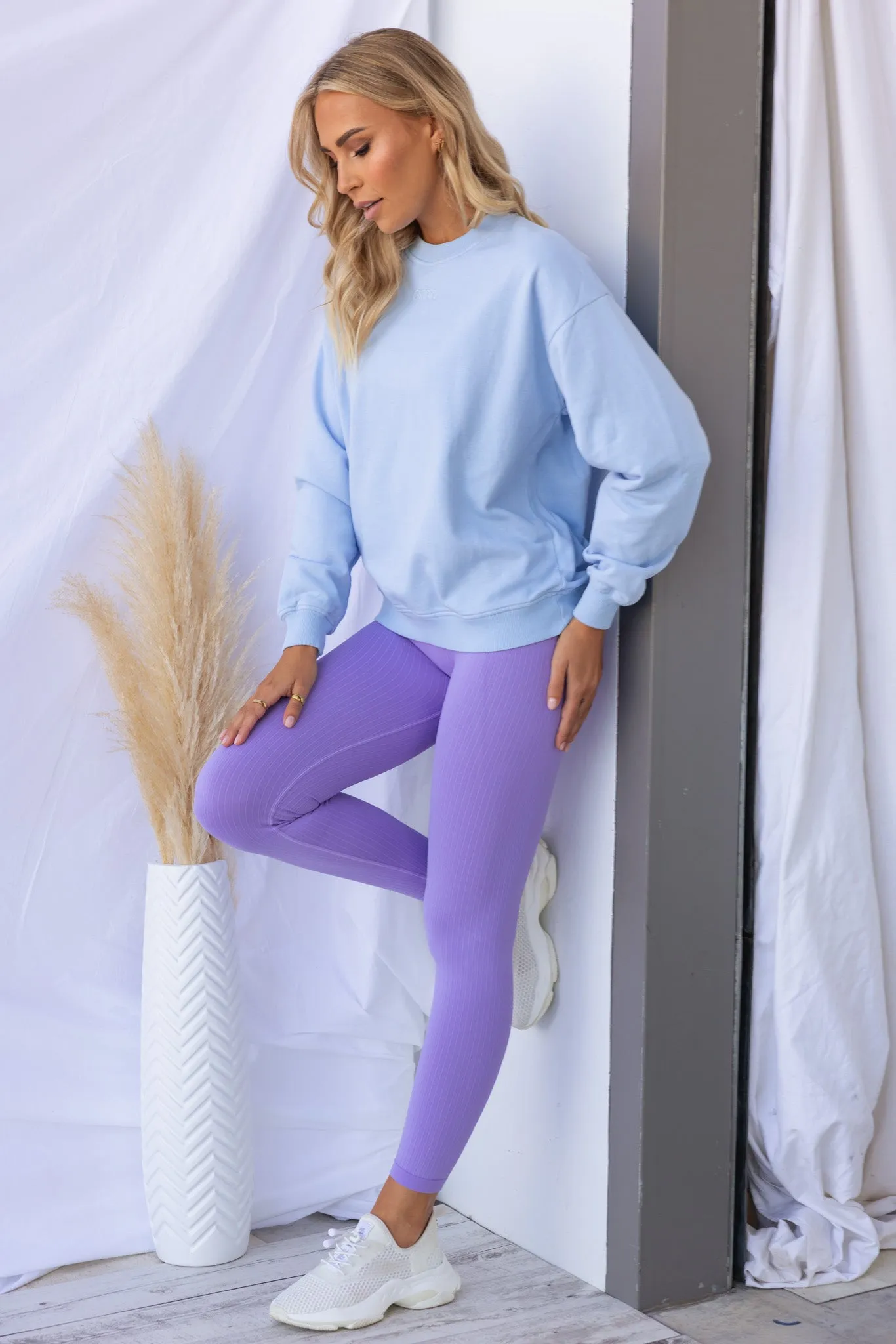 Lavande Ribbed Seamless Tights