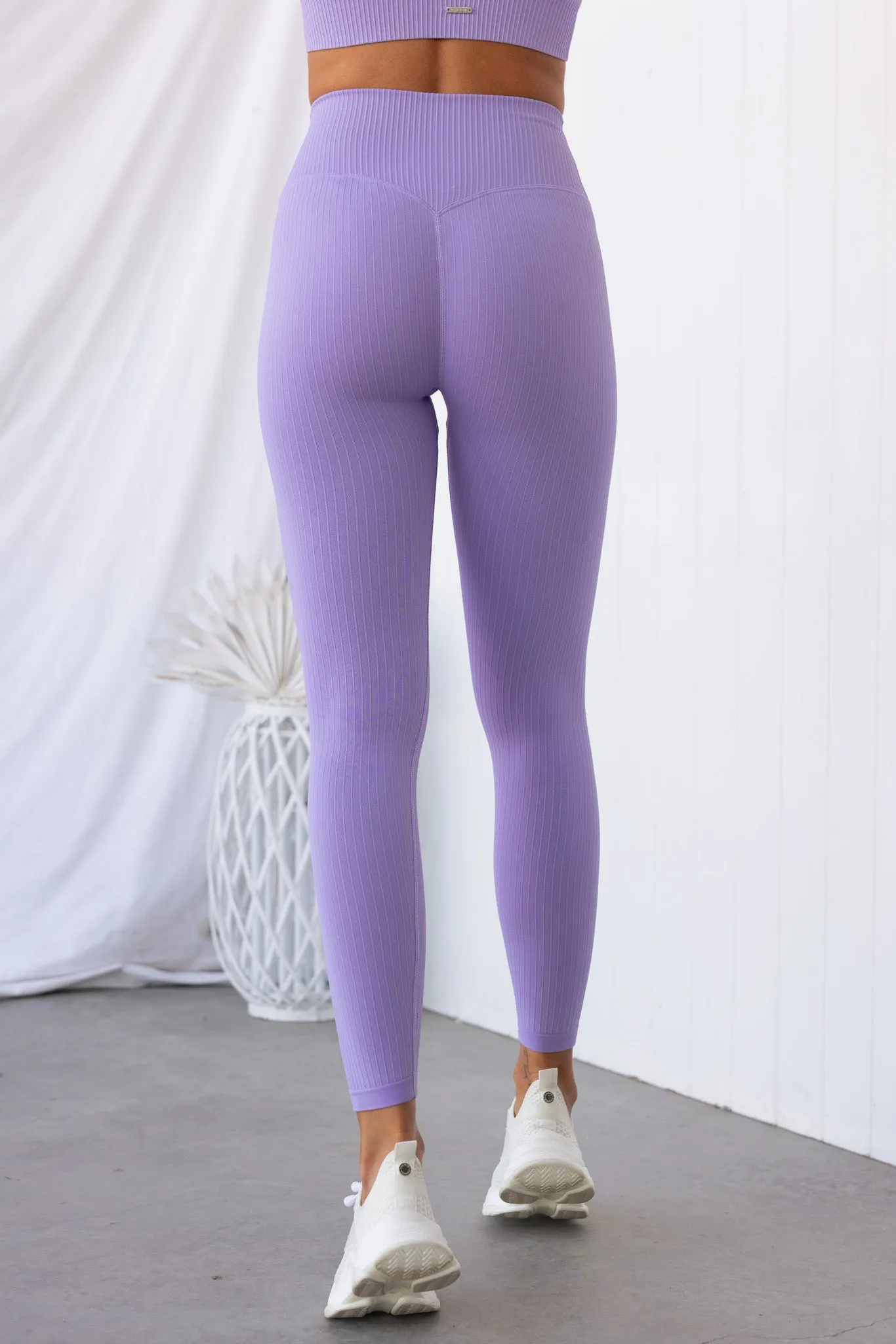 Lavande Ribbed Seamless Tights