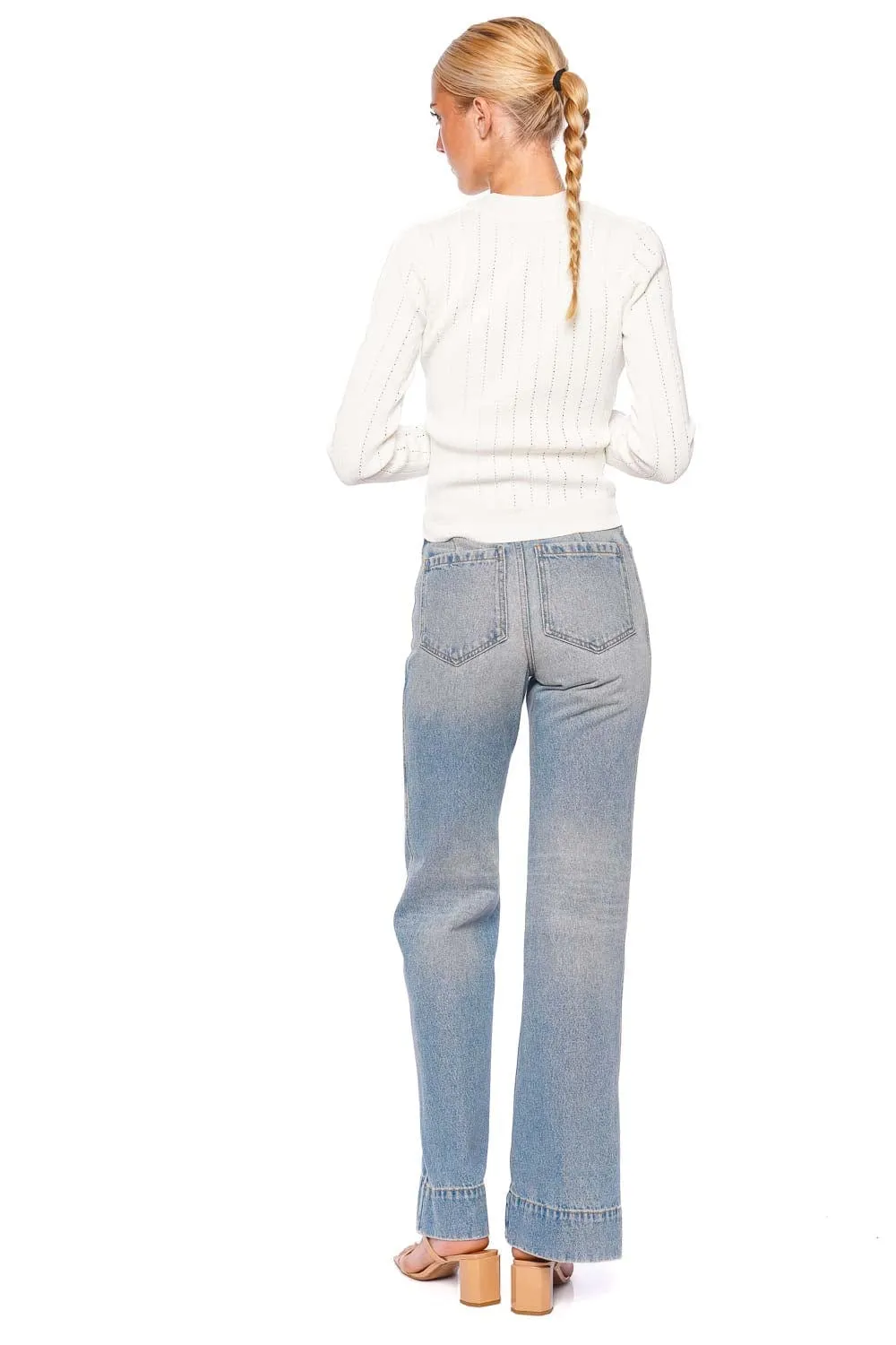 Lavira Ivory Knit Button Cardigan