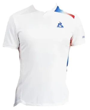 Le Coq Sportif Pro Mens Badminton T-Shirt - Optical White / Blue