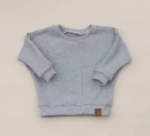 Light Gray Organic Waffle Knit Sweater