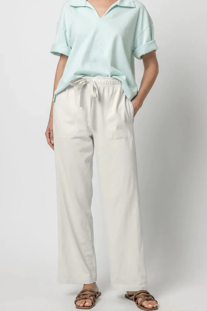 Lilla P.  ~  Drawstring Waist Pant - White