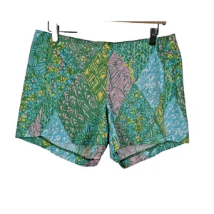 Lilly Pulitzer Deenie Shorts Green Blue Sundance Summer Beach Colorful Cotton 8