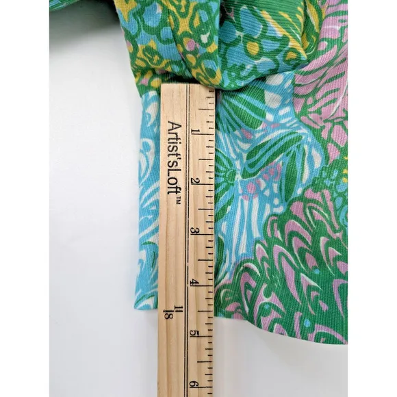 Lilly Pulitzer Deenie Shorts Green Blue Sundance Summer Beach Colorful Cotton 8