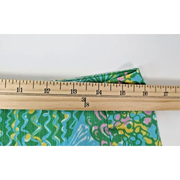Lilly Pulitzer Deenie Shorts Green Blue Sundance Summer Beach Colorful Cotton 8