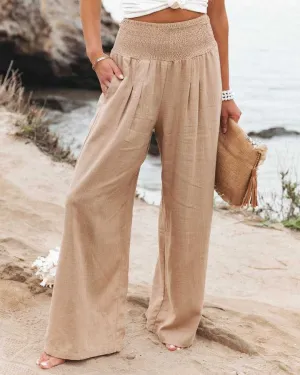 Lily - Flowing Wide Leg Beach Trousers