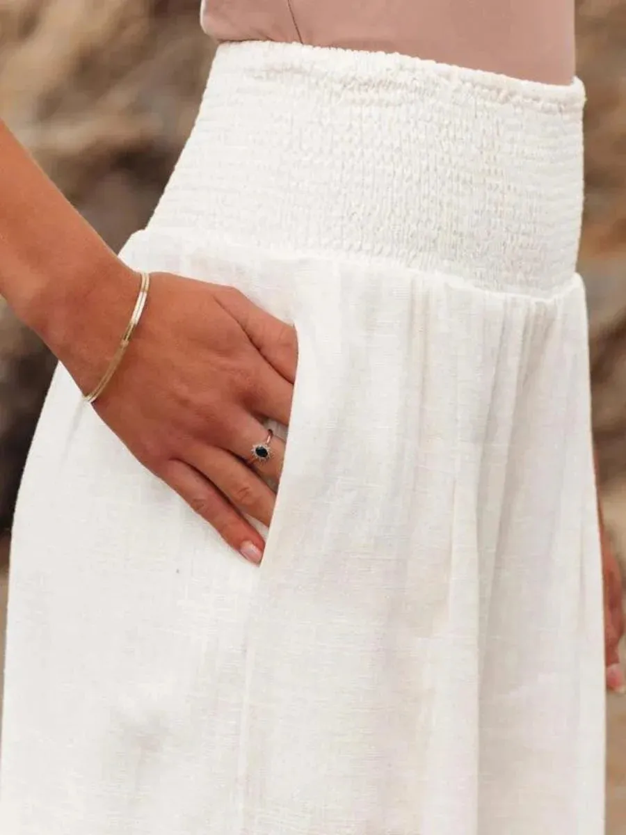 Lily - Flowing Wide Leg Beach Trousers