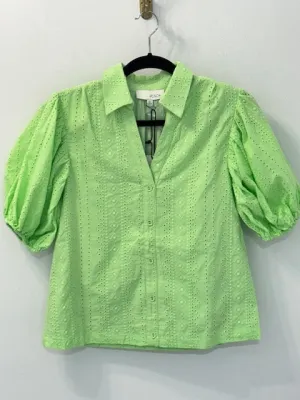 Lime Eyelet Top