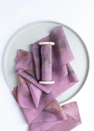 Limited Edition Eco Print #11 Habotai Silk Ribbon - Purple