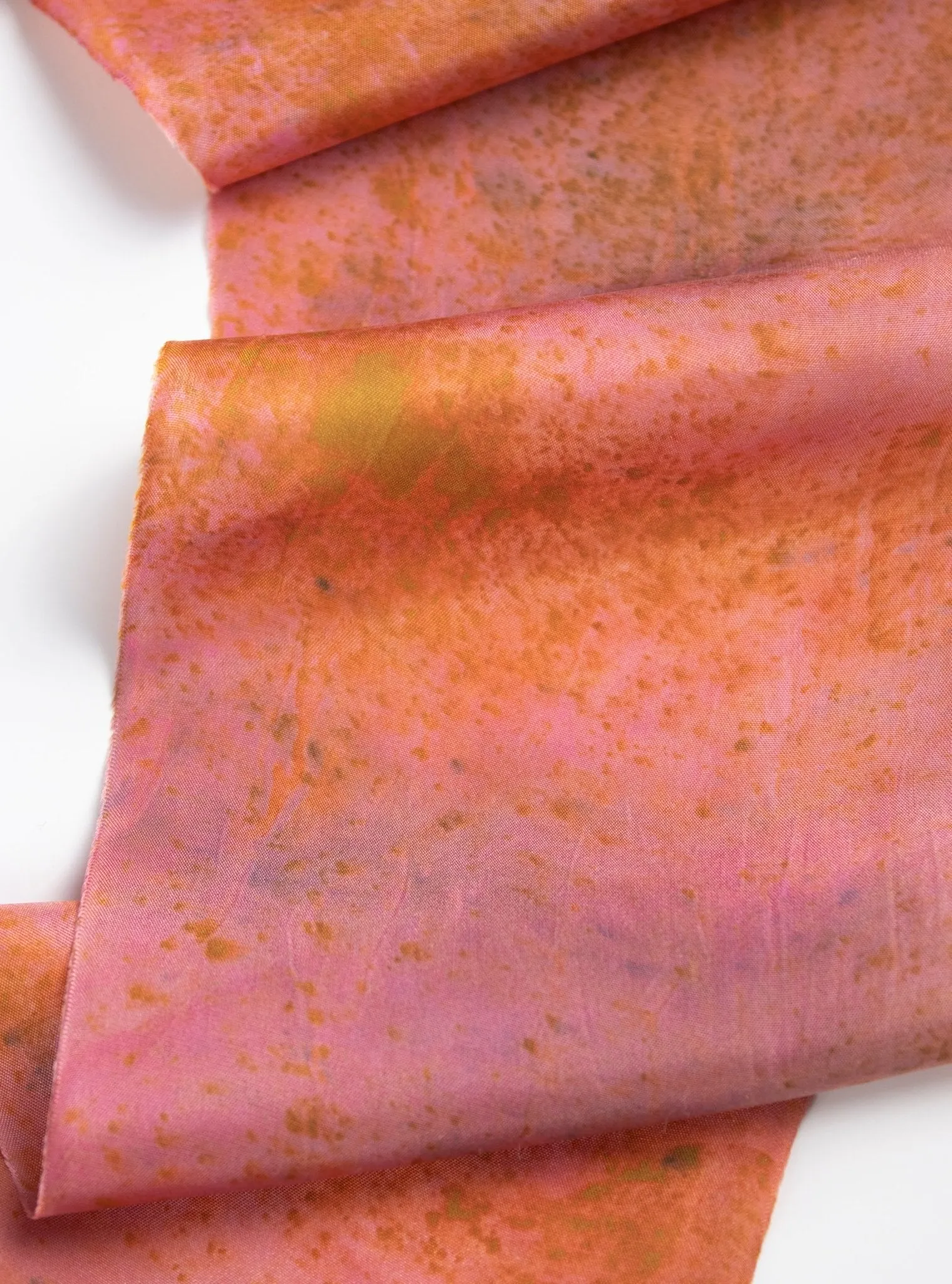 Limited Edition Eco Print #14 Habotai Silk Ribbon - Pinks and Earth Tones
