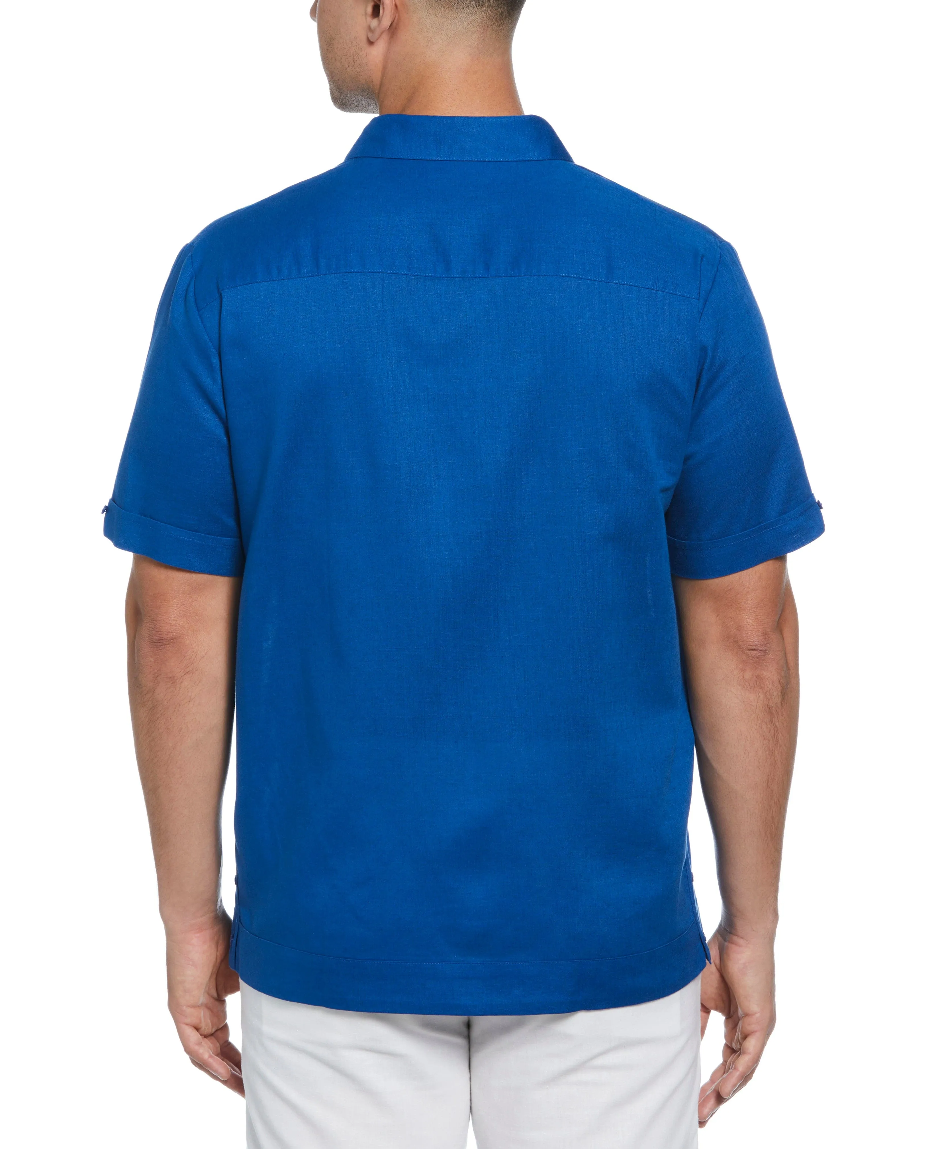 Linen Blend No Pocket Guayabera Shirt