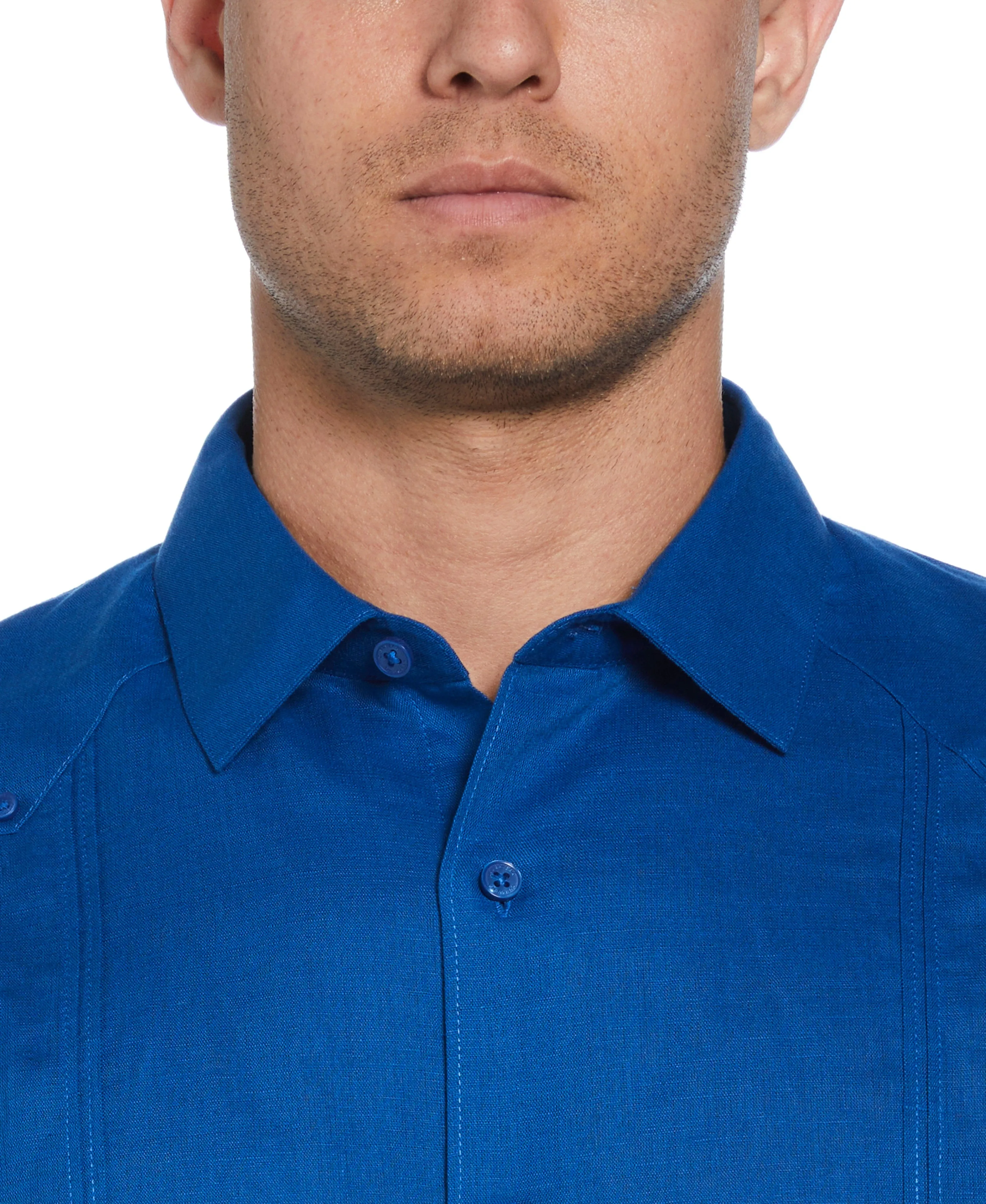 Linen Blend No Pocket Guayabera Shirt