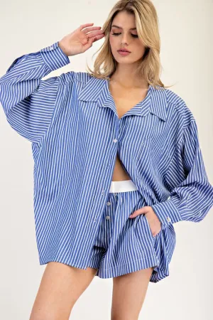 Lisa Striped Long Sleeve Button Down Top