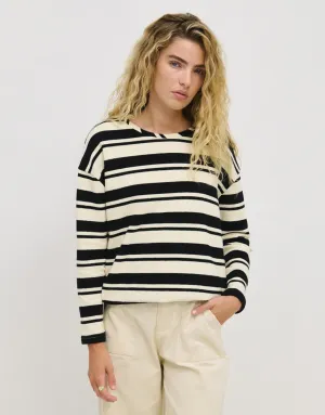 Little Lies Isla Stripe Top - Black/Cream
