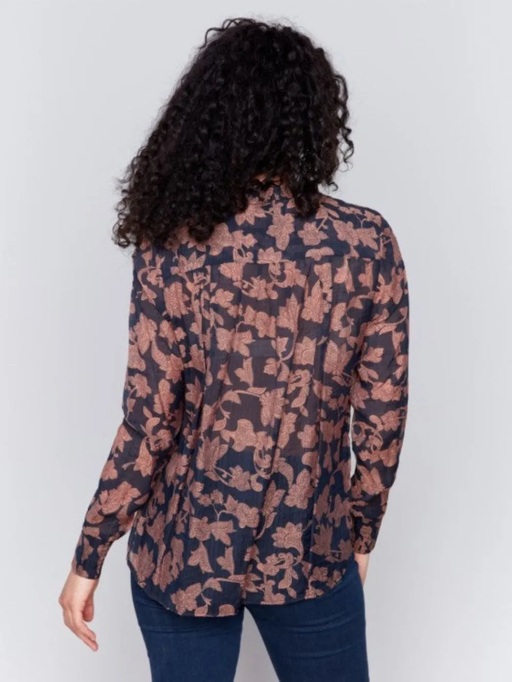 Long Sleeve Blouse with Frills - Rococo - 4548-953B