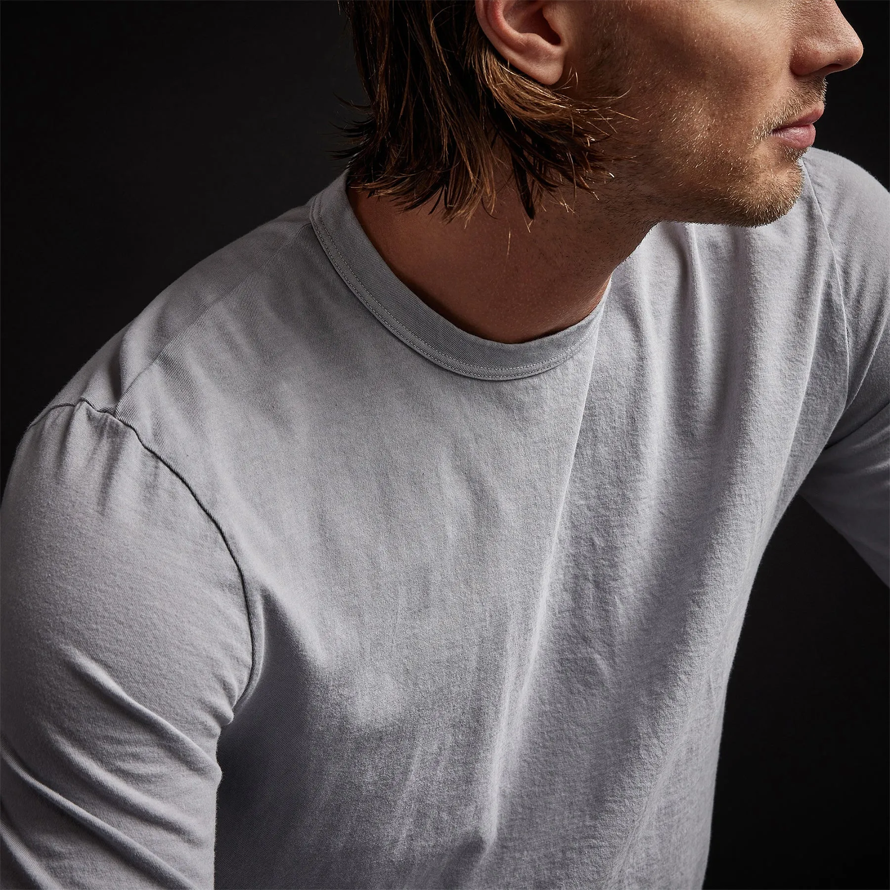 Long Sleeve Crew Neck - Blue Fog Pigment