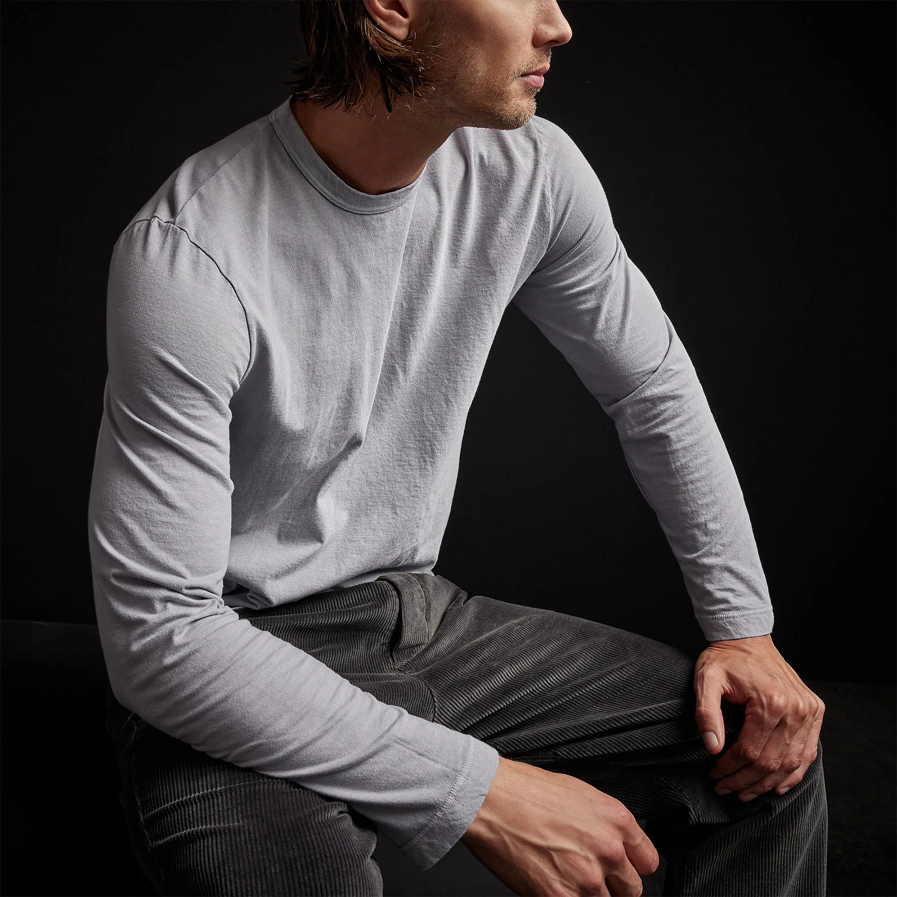 Long Sleeve Crew Neck - Blue Fog Pigment
