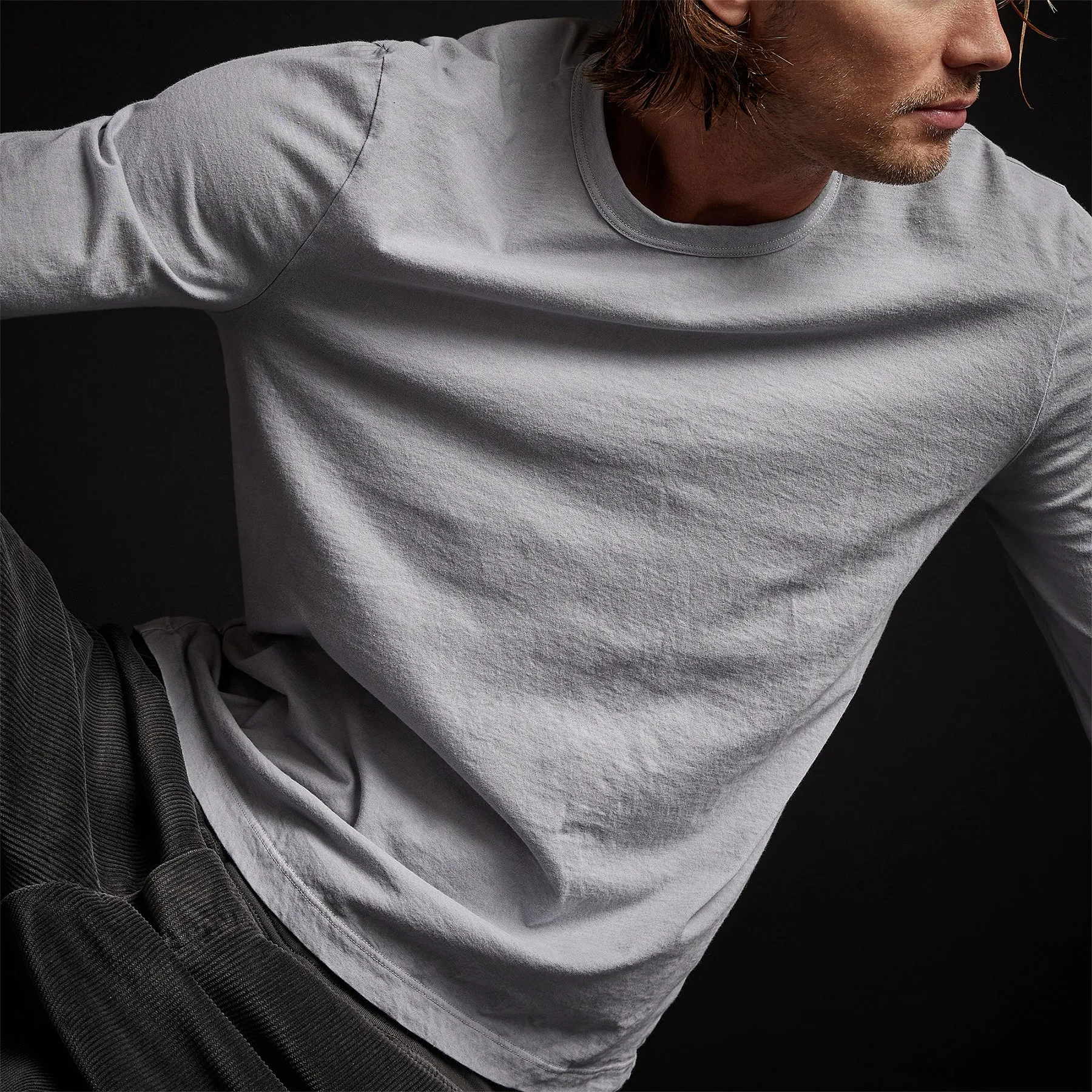 Long Sleeve Crew Neck - Blue Fog Pigment
