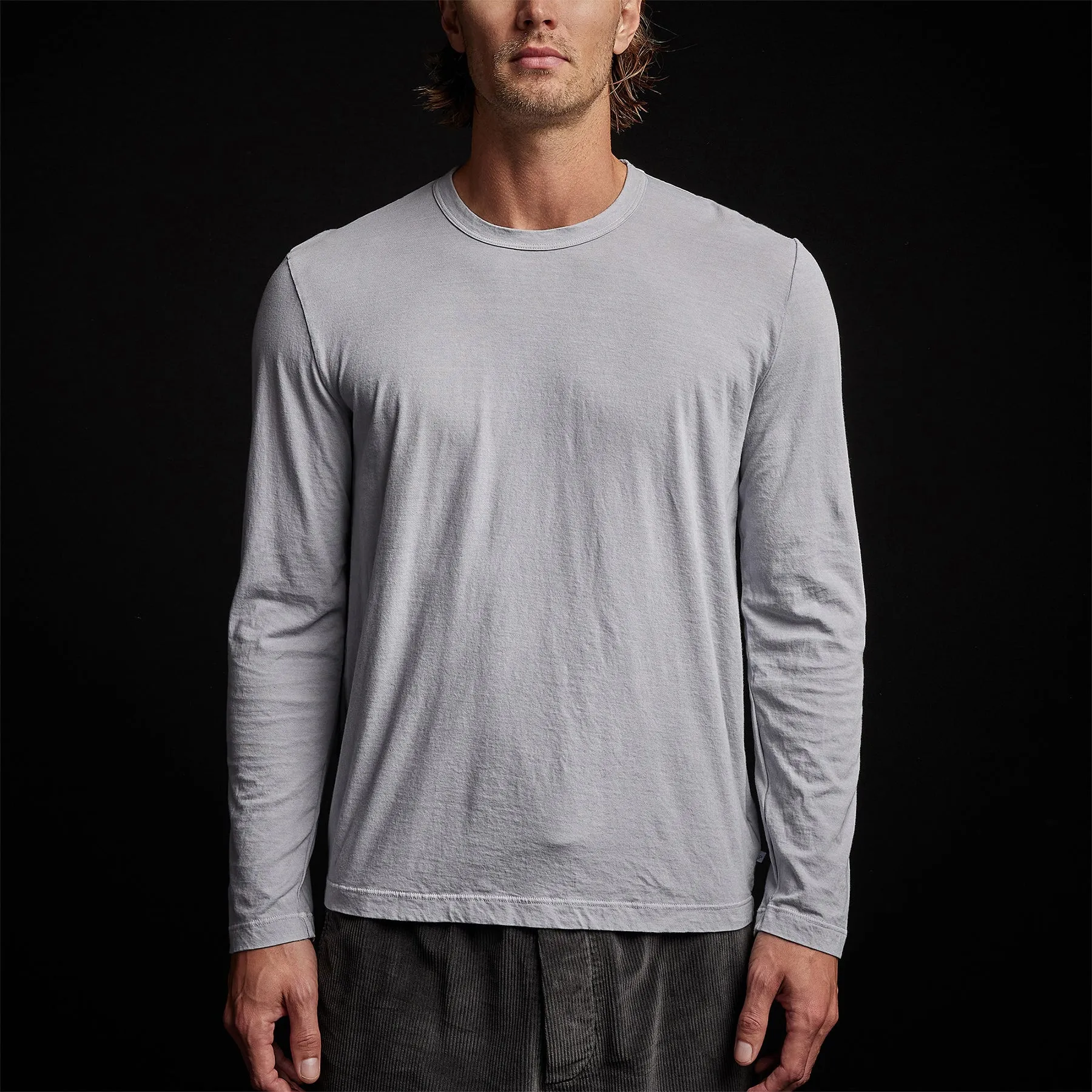 Long Sleeve Crew Neck - Blue Fog Pigment