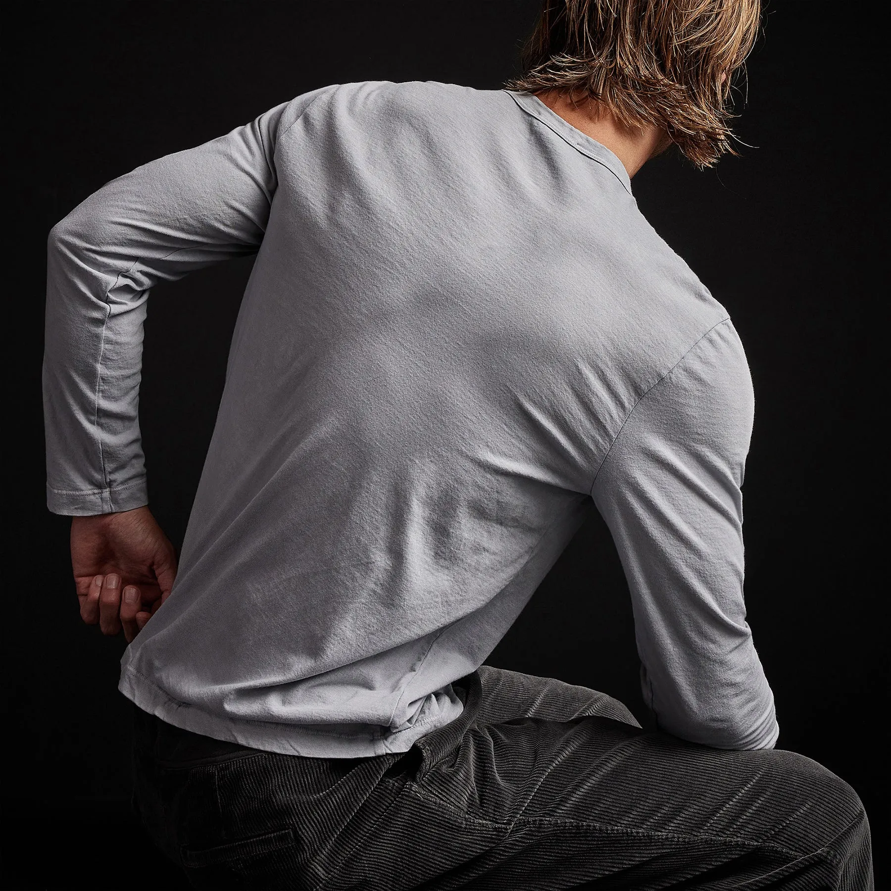 Long Sleeve Crew Neck - Blue Fog Pigment
