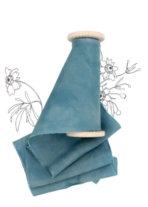 Lough Blue Silk Ribbon in Habotai