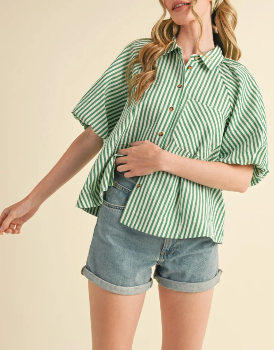 Lucky Lady Bubble Sleeve Top