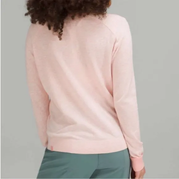 {Lululemon} Silk-Blend Crewneck Sweater in Heathered Dew Pink - Womens 10