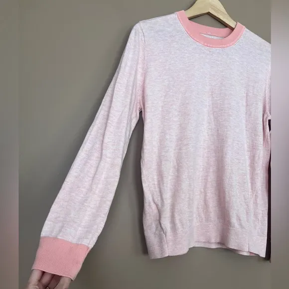 {Lululemon} Silk-Blend Crewneck Sweater in Heathered Dew Pink - Womens 10