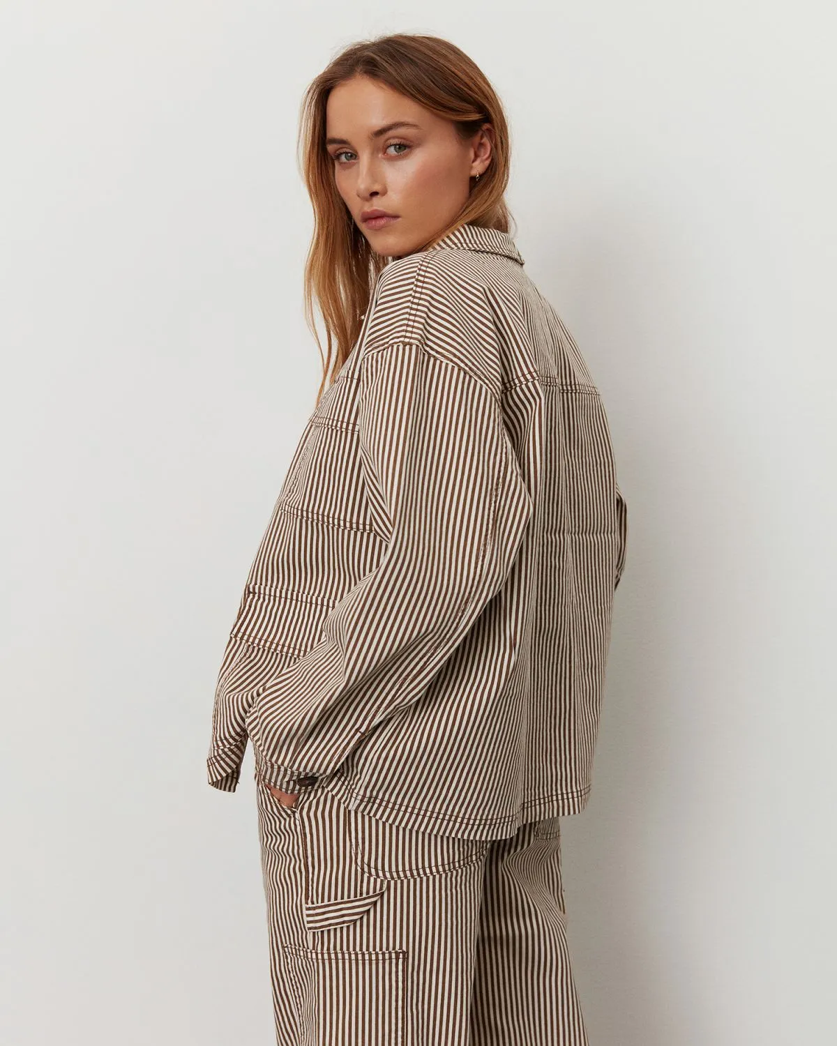 LYNNSW JACKET - Brown Striped