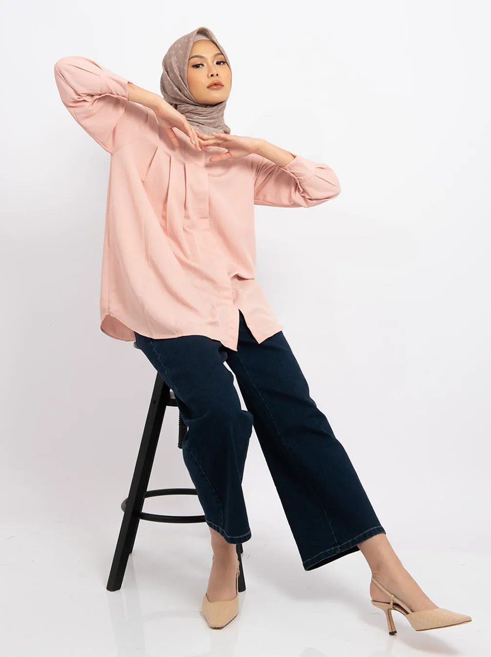 LYRA TOP PLAIN PEACH BLOOM