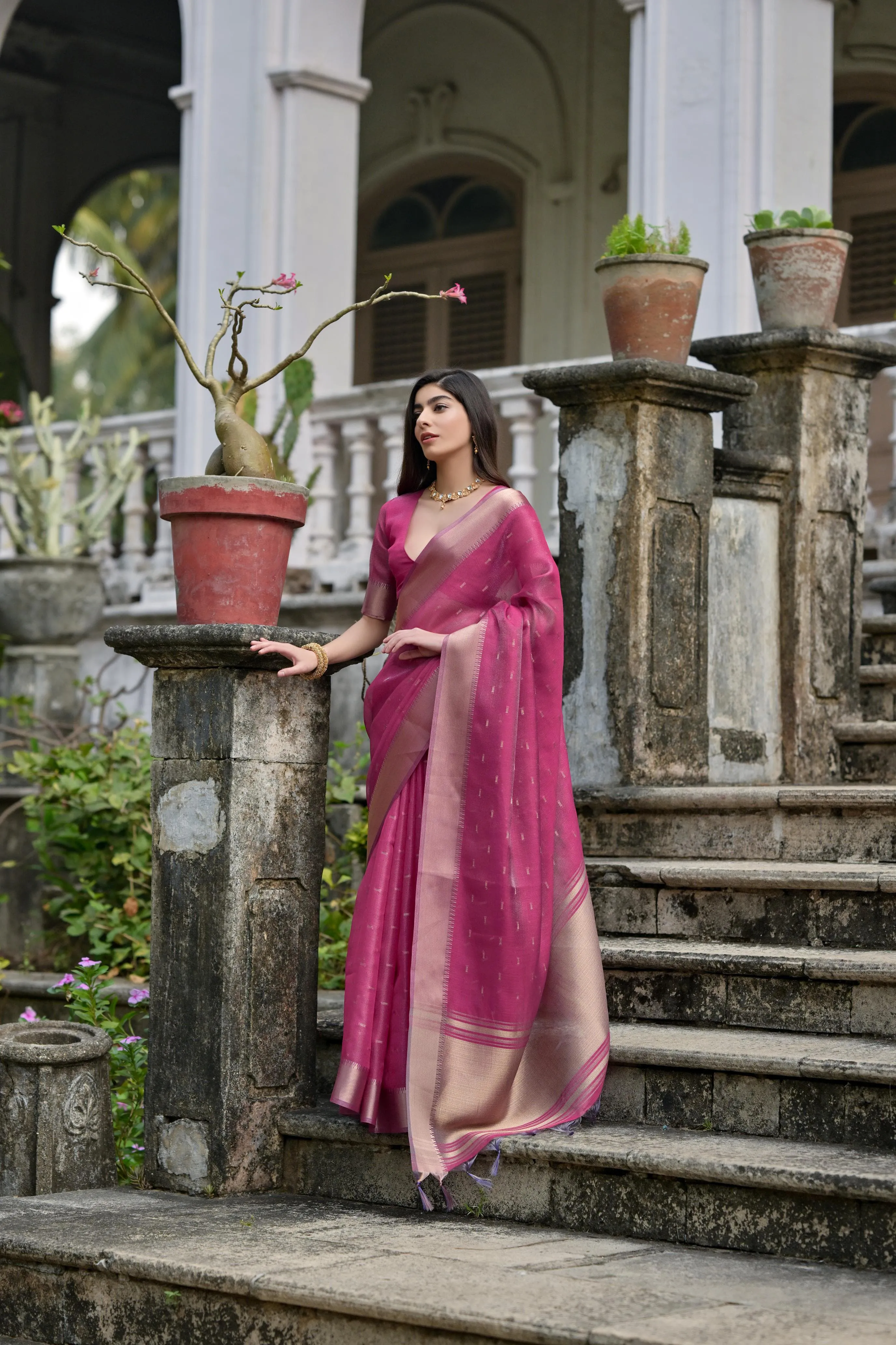 Magenta Pink Soft Kalyani Silk Saree