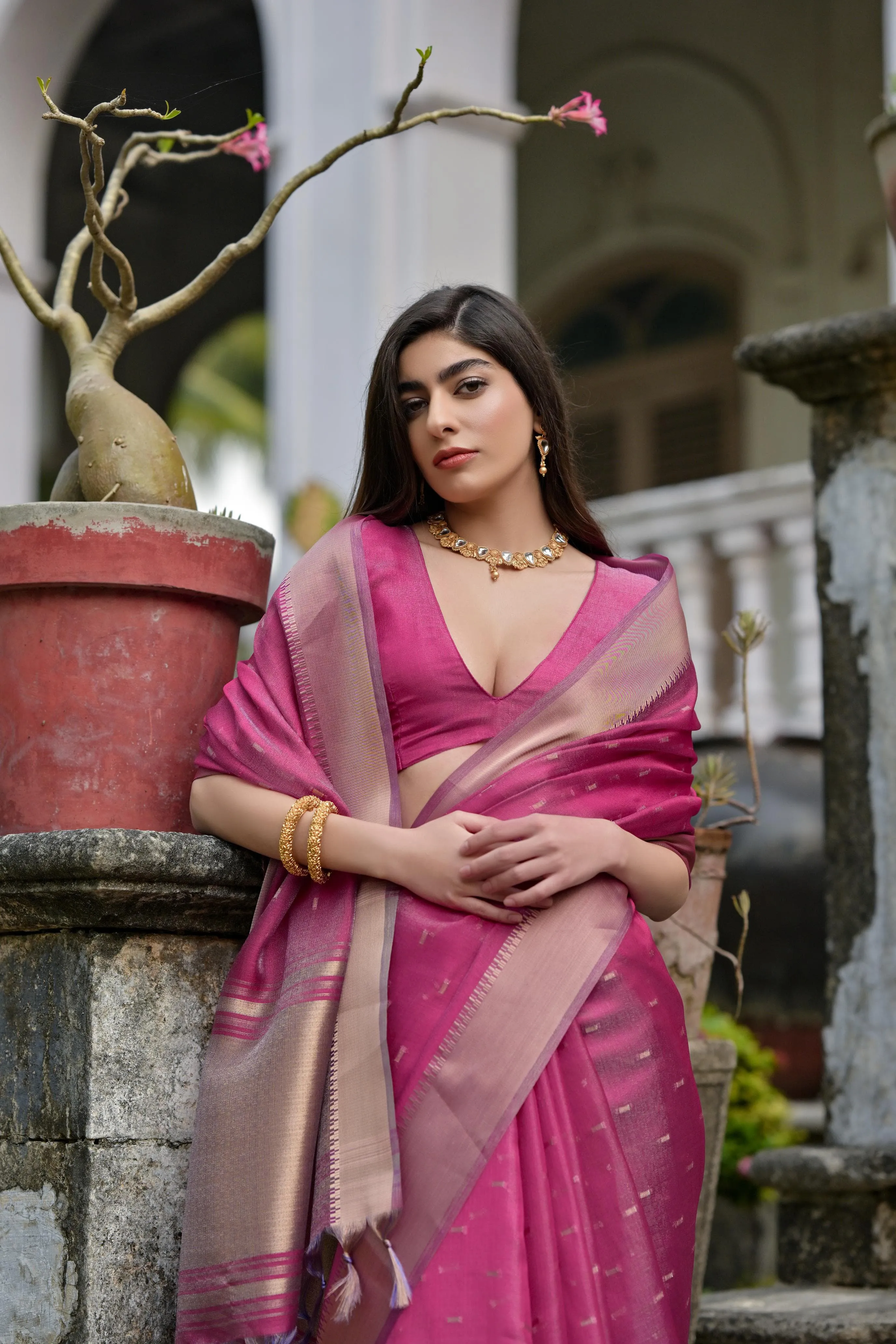 Magenta Pink Soft Kalyani Silk Saree