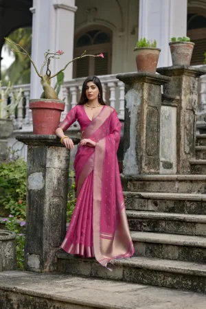 Magenta Pink Soft Kalyani Silk Saree